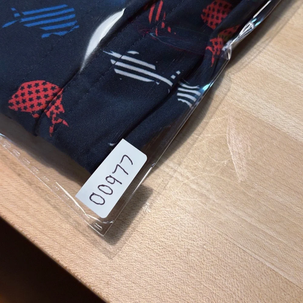 Columbia Navy Blue Red White Fish Print Swim Trunks